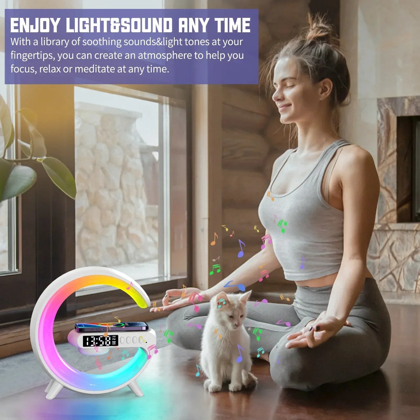 Lamp Multifunction-PowerTune Hub: Charging, Sound, Light—All in One