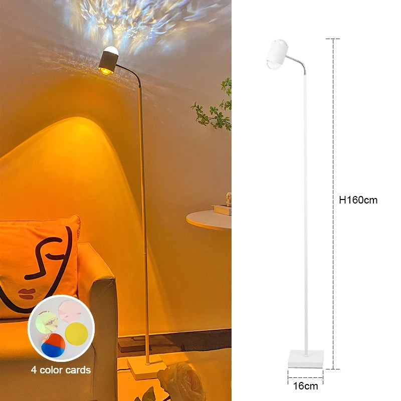 "Ripple Glow: Sunset LED Floor Lamps"